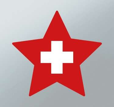 Aufkleber Flagge der Schweiz als Stern
