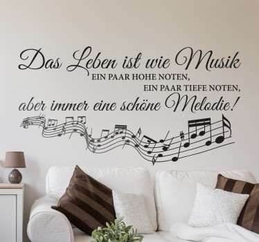Das Leben ist wie Musik Wandtattoo