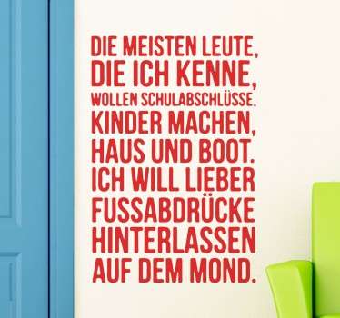 Fußabdrücke auf dem Mond Aufkleber