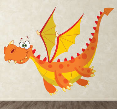Orangener Drache Aufkleber