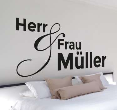 Personalisierbares Wandtattoo Herr & Frau