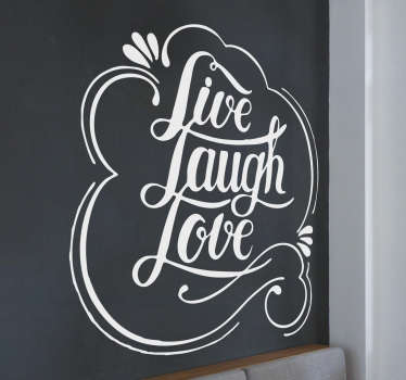 Text Aufkleber Live Laugh Love Liebe