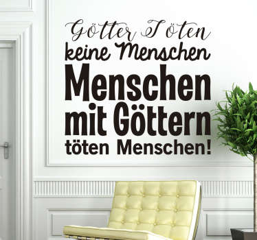 Wandspruch Menschen mit Göttern