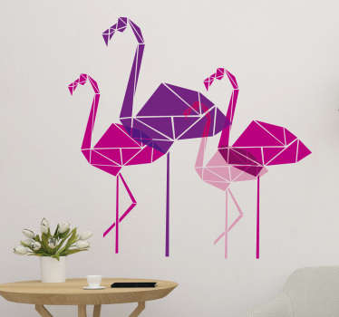 Wandtattoo geometrische Flamingos