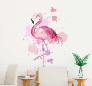 Wandtattoo Kunst Flamingo Kunst Farbkleckse