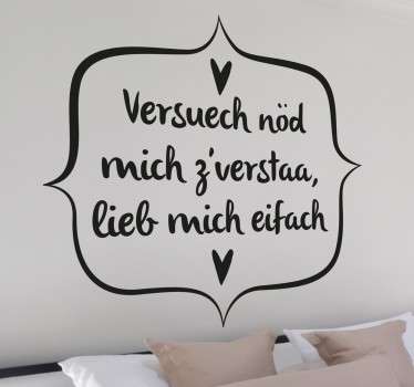 Wandtattoo lieb mich eifach