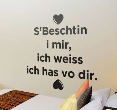 Wandtattoo S'Beschtin i mir