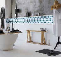 Fliesenaufkleber Bordüre in Blautönen