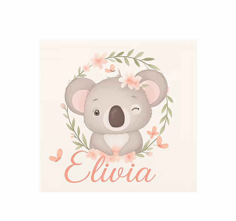 Rollo Fenster mit Namen koala mit Bezeichnung - TenStickers