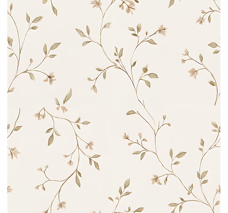 Rollo Wohnzimmer weißer hintergrund mit blumen - TenStickers