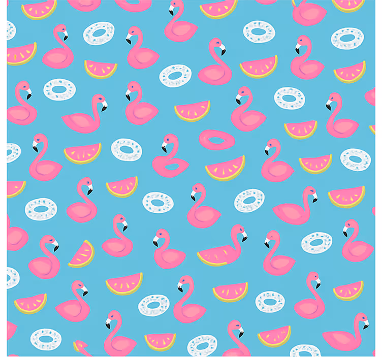 Rollo Fenster Kinderzimmer blauer flamingo-druck - TenStickers