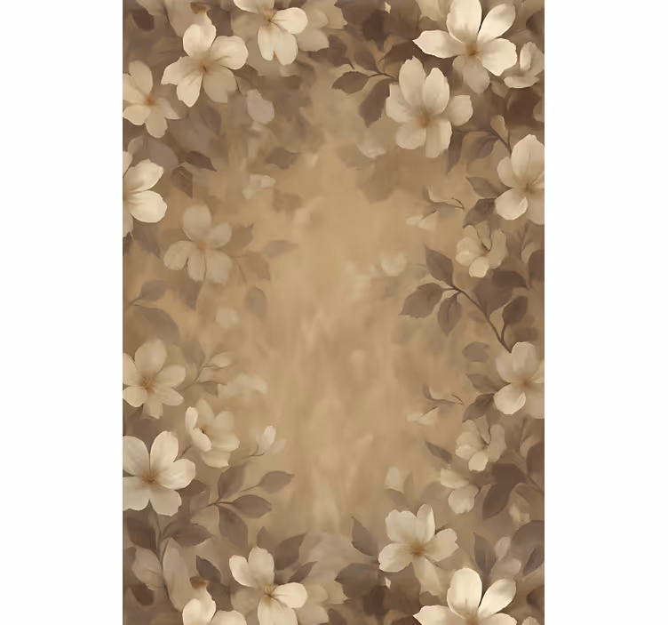 Rollo Wohnzimmer beige gemalte blumen - TenStickers