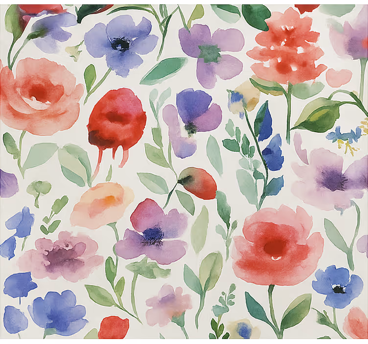 Rollo Wohnzimmer lebendige aquarellblumen - TenStickers