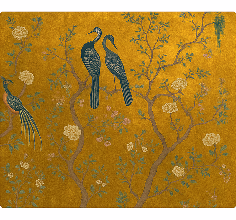 Rollo Wohnzimmer verzierte goldene chinoiserie - TenStickers