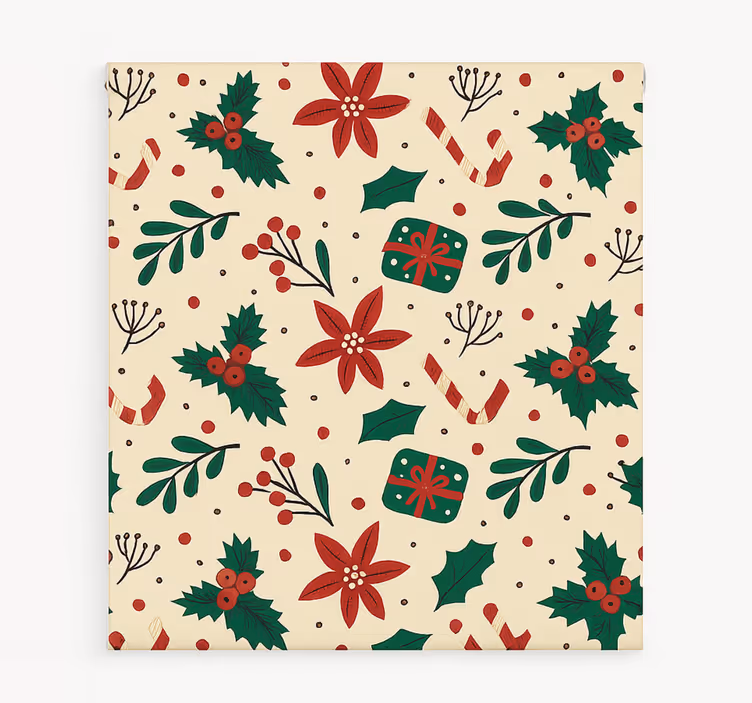 Rollo Wohnzimmer roter ornamentwald - TenStickers