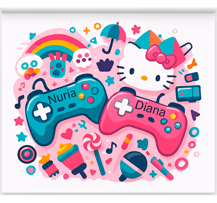 Rollo Fenster Gamer benutzerdefinierte kätzchen-controller - TenStickers