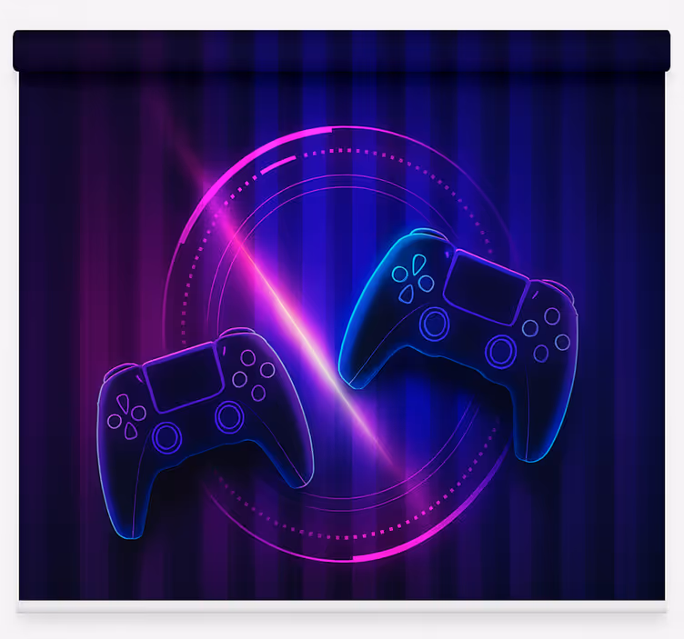 Rollo Fenster Gamer neon clash-gamecontroller - TenStickers