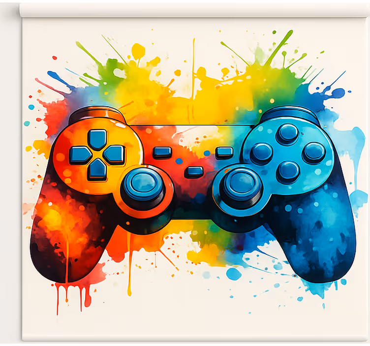 Rollo Fenster Gamer controller für helle farbspritzer - TenStickers