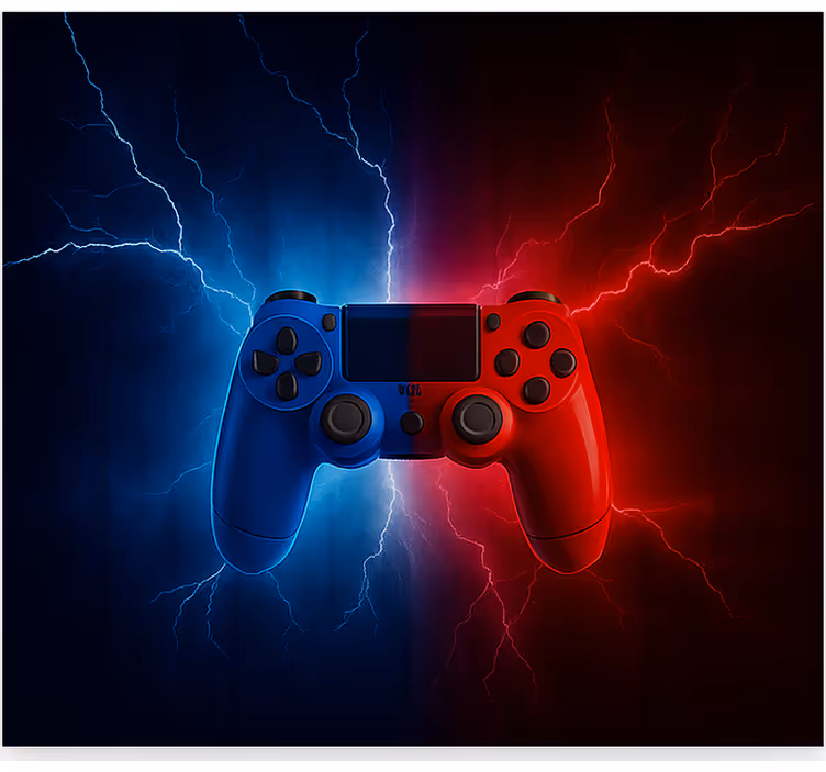 Rollo Fenster Gamer rot blau elektrischer regler - TenStickers