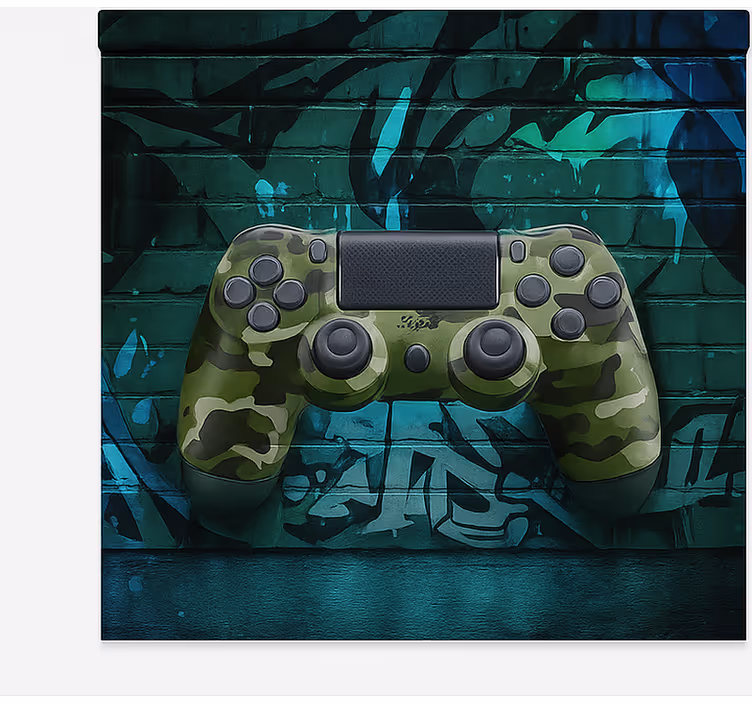 Rollo Fenster Gamer cammo graffiti-gamecontroller - TenStickers