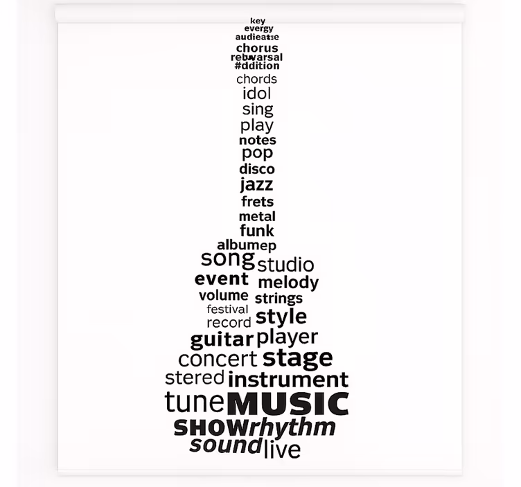 Rollo Fenster Jugenzimmer musik gitarre wörter - TenStickers