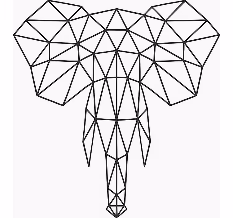 Rollo Fenster Jugenzimmer moderner geometrischer elefant - TenStickers