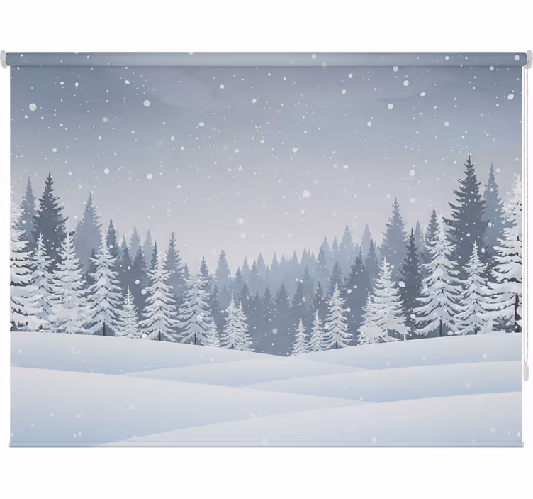 Rollo fenster skandinavisch winterwald szene - TenStickers