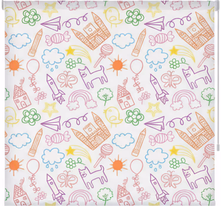 Rollo fenster skandinavisch mit verspieltem doodle-muster - TenStickers