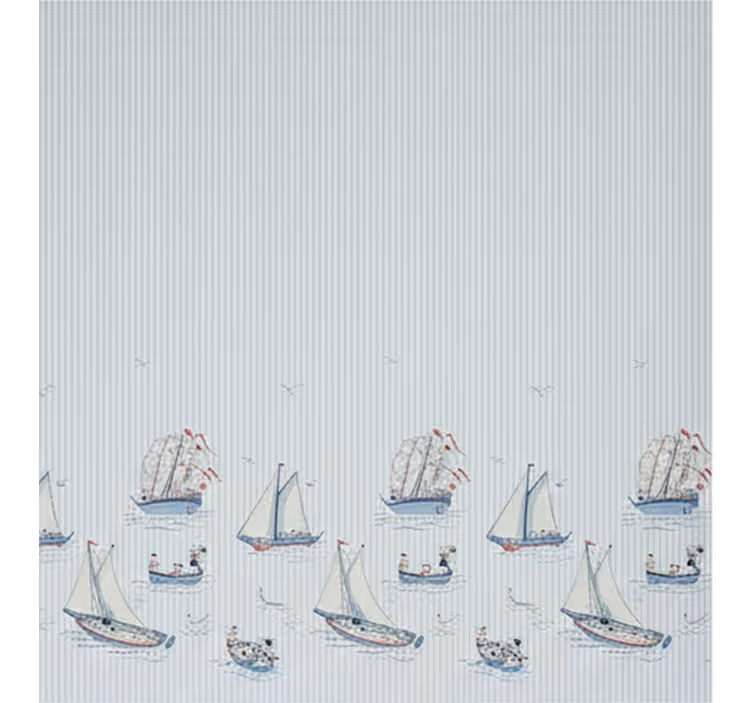 Rollo fenster skandinavisch in ozeanblau mit segelschiffen - TenStickers