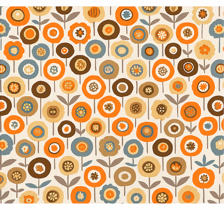 Rollo fenster skandinavisch bunte vintage blumen - TenStickers