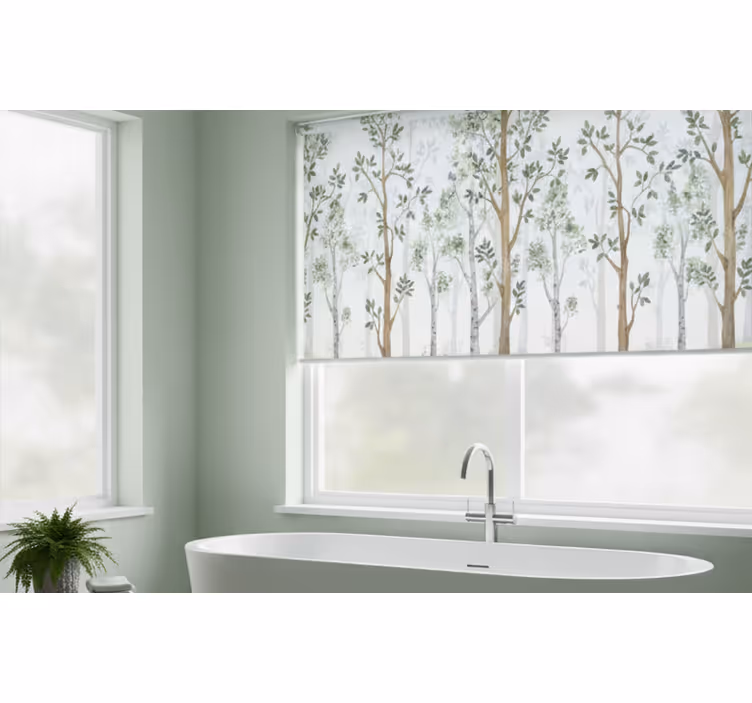 Rollo fenster bäume minimalistisches botanisches design - TenStickers