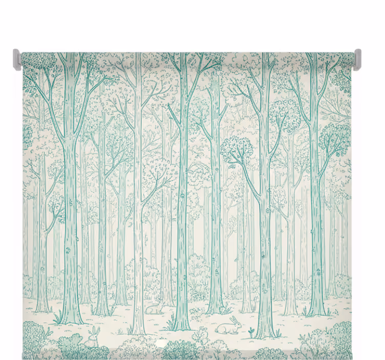 Rollo fenster bäume mint waldskizze - TenStickers