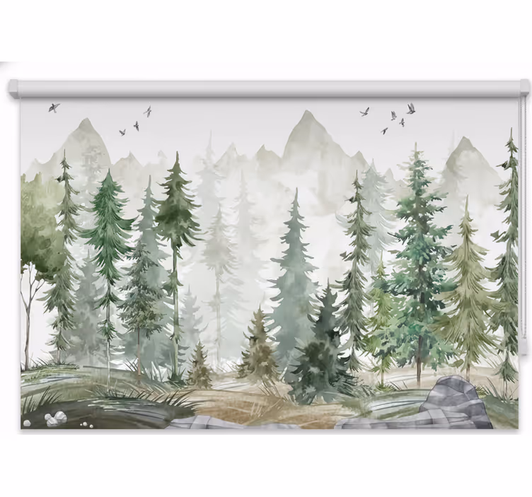 Rollo fenster bäume nordic kiefer minimal - TenStickers