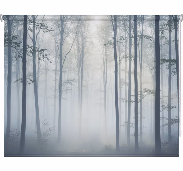 Rollo fenster bäume nebel atmosphäre wandbild - TenStickers