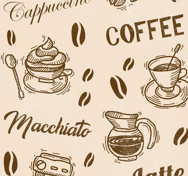 Küchenfenster rollo mit kaffeekreationen design - TenStickers
