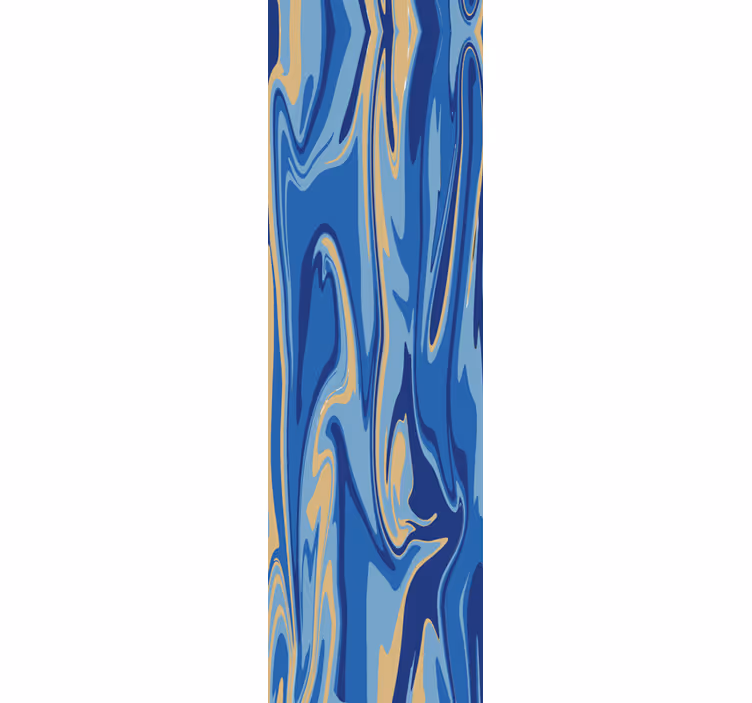 Küchenfenster rollo in blau-goldenem marmor - TenStickers