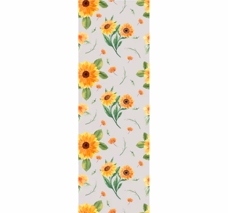 Küchenfenster rollo mit aquarell sonnenblumenmuster - TenStickers