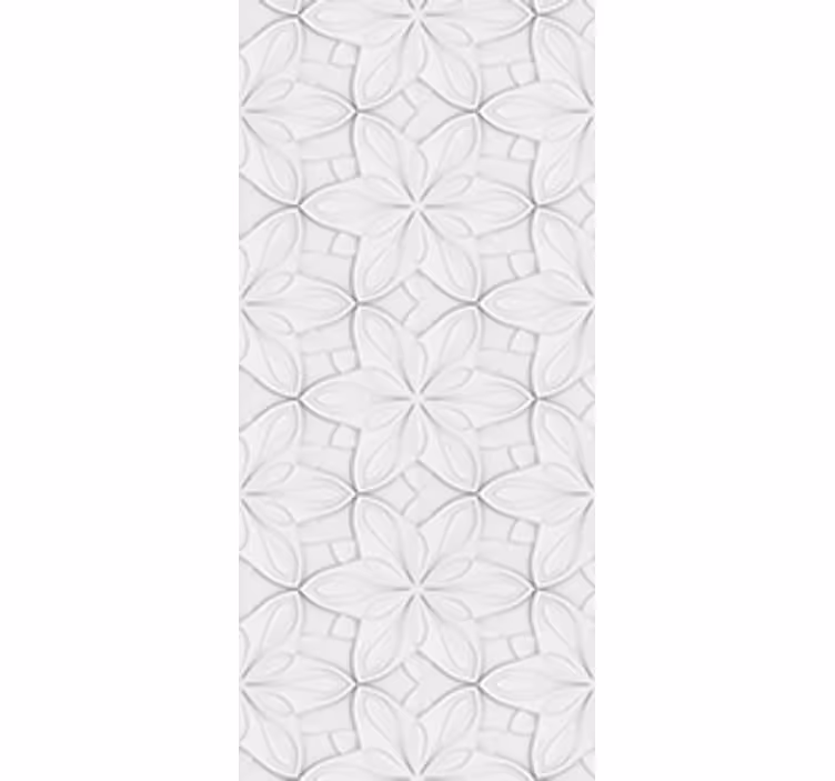 Küchenfenster rollo mit minimalistischen fliesenblumen - TenStickers