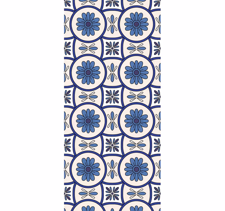 Küchenfenster rollo mit portugiesischem blumenmuster - TenStickers