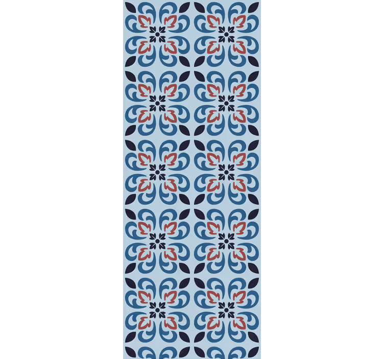 Küchenfenster rollo babyblau runde portugiesische fliese - TenStickers