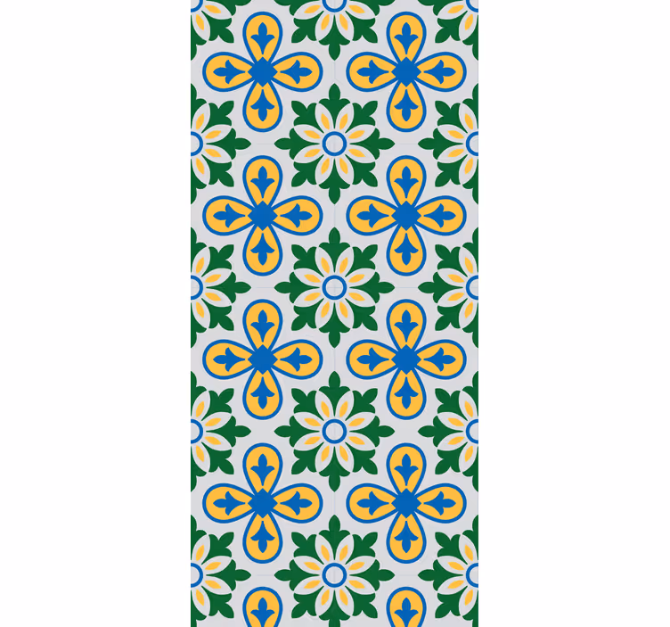 Küchenfenster rollo mit gelben und blauen portugiesischen fliesen - TenStickers