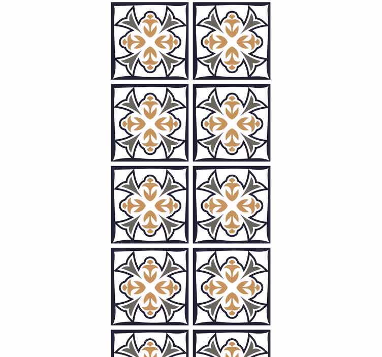 Küchenfenster rollo in beige und schwarzem portugiesischem fliese - TenStickers