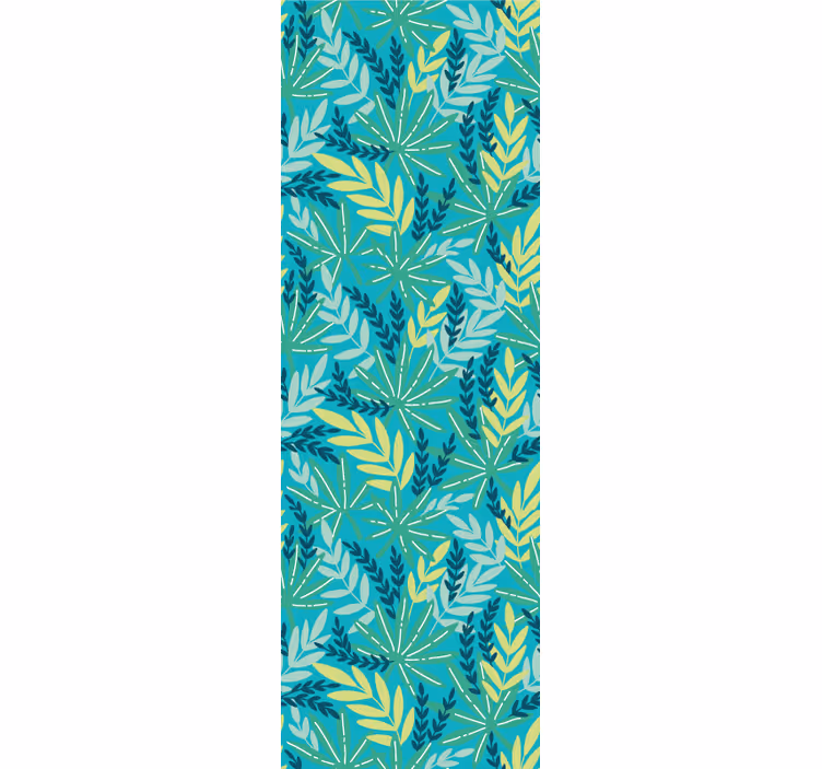 Küchenfenster rollo mit blauem tropenmuster - TenStickers