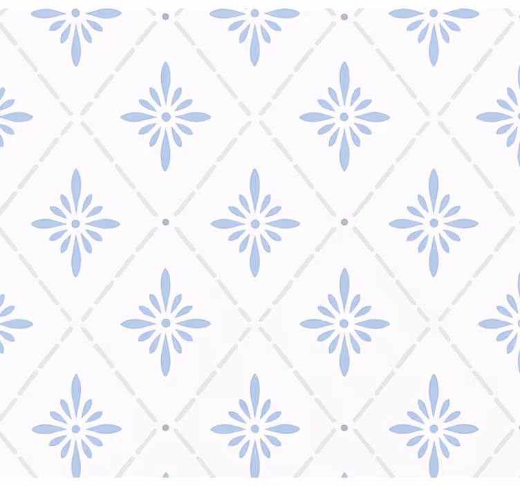 Küchenfenster rollo mit blauen rhombusfliesen - TenStickers