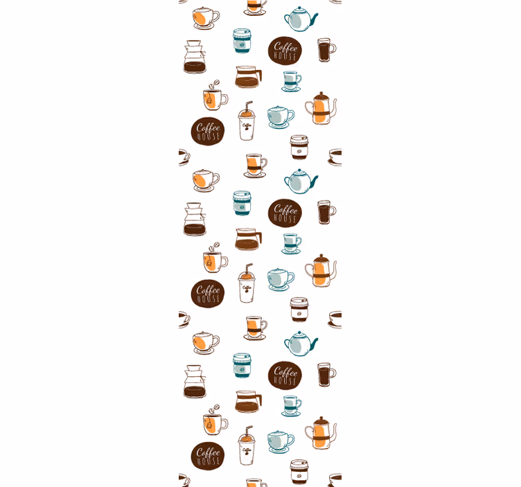 Küchenfenster rollo mit kaffeehausmuster - TenStickers