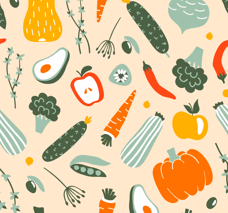 Küchenfenster rollo buntes vielfältiges essen - TenStickers