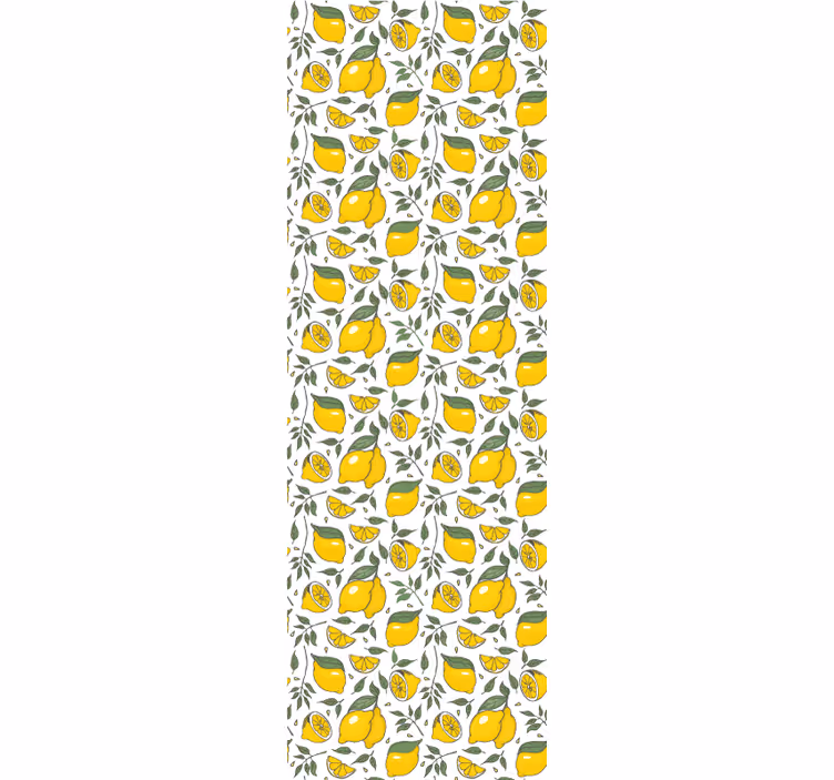 Küchenfenster rollo mit zitronen und cremigen blumen - TenStickers