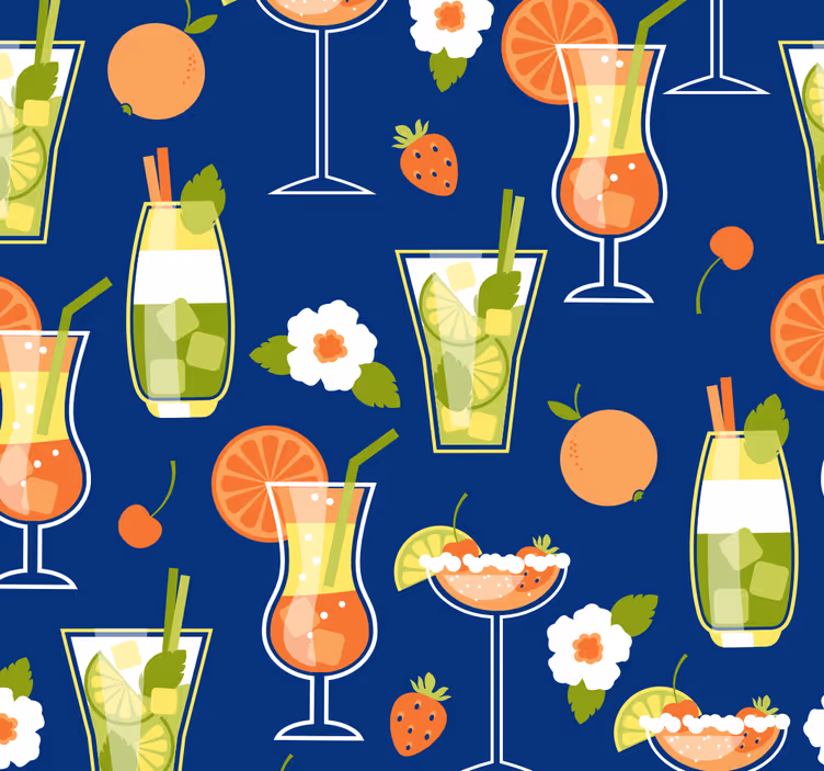 Küchenfenster rollo vintage mit cocktails - TenStickers