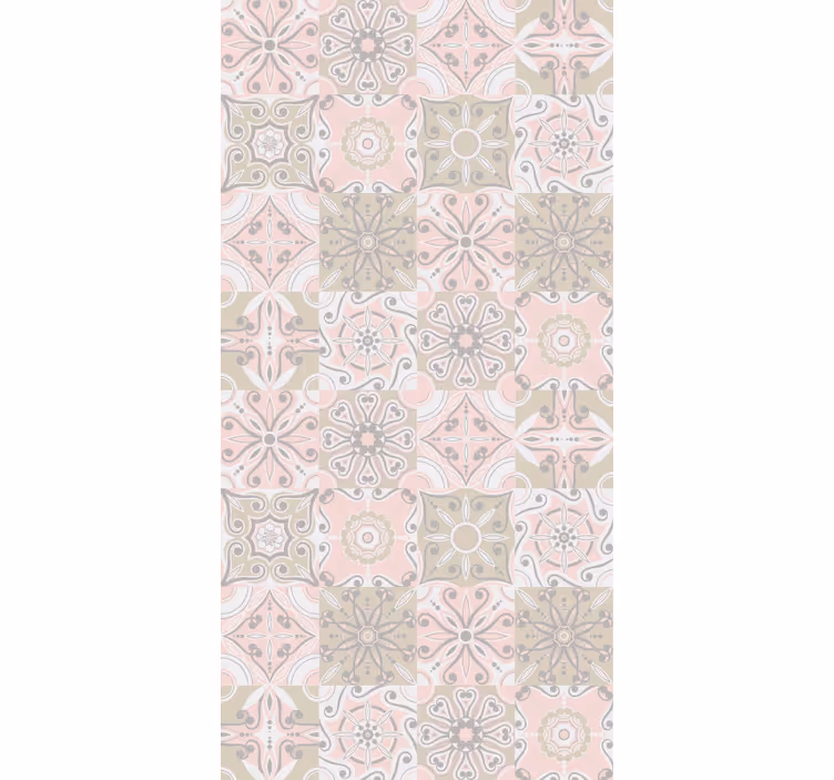 Küchenfenster rollo in rosa und grauen fliesen - TenStickers