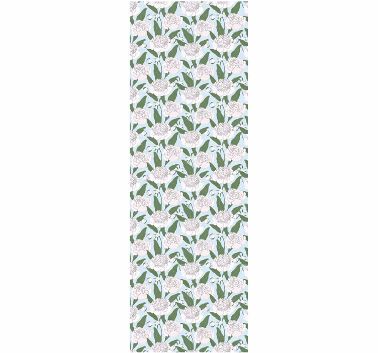 Rollo fenster esszimmer mit weißem blumenmuster - TenStickers